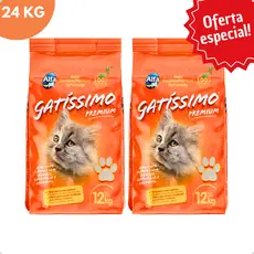 Kit 2 Areia Sanitária Higiênica Natural Argila Gatos Premium Gatissimo Perfumada Grãos Médios 12Kg