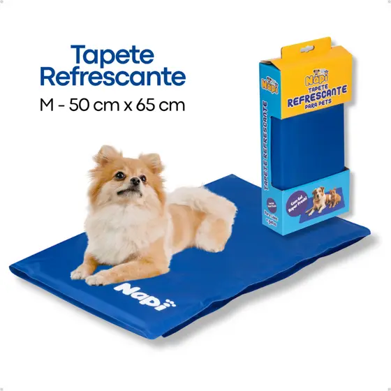 Tapete Refrescante Gelado Pet Gel para Cachorro e Gato Tamanho M 50cm x 65cm Napi