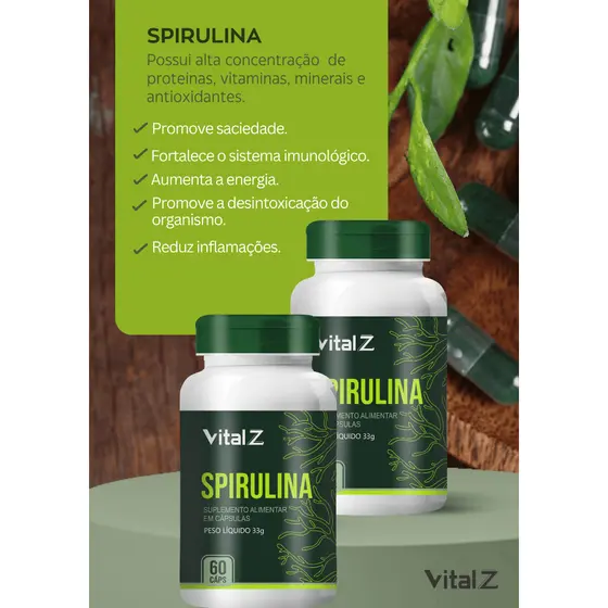 Spirulina | Vital Z | Suplemento Alimentar Natural | 60 Cápsulas