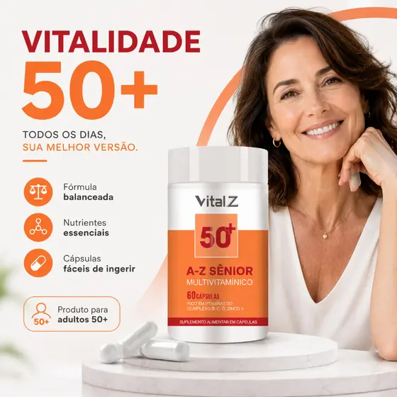 Multivitamínico Senior 50+ Premium | 100mg Coenzima Q10 | Energia, Vitalidade Fórmula Completa