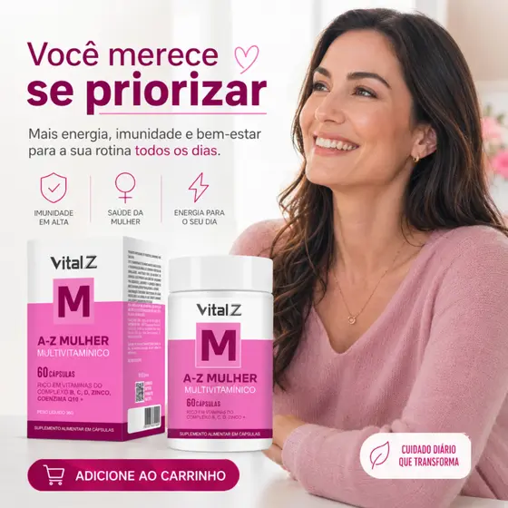 Mulher Multivitamínico Premium + 100mg Coenzima Q10 Vital Z | Completo para Energia e Beleza