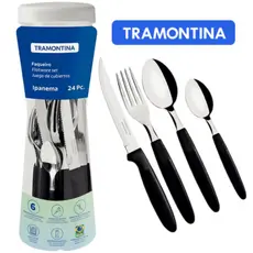 Jogo de Facas Tramontina Ipanema 24 Peças Preto Com Pote