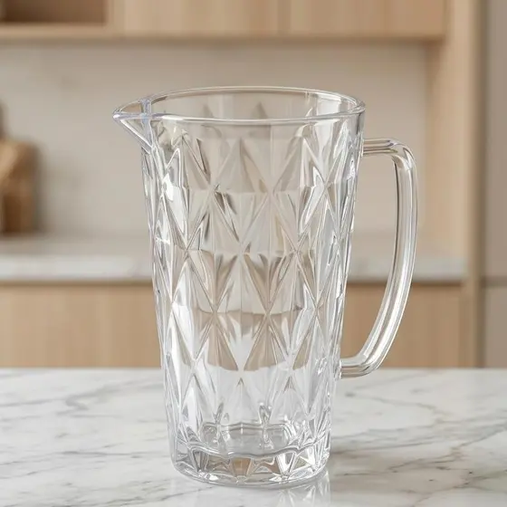 Jarra Stella Vidro Grosso 1,2L Transparente Diamante Suco Água Drink Chá Festa Jantar Vinho