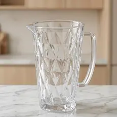 Jarra Stella Vidro Grosso 1,2L Transparente Diamante Suco Água Drink Chá Festa Jantar Vinho