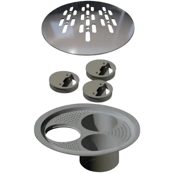 Ralo Grelha P/caixa Sifonada Redonda Inox Polida Linear 15x15cm