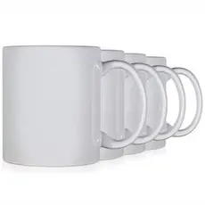 Kit 6 Canecas Cerâmica Branca 325ml Classe AAA para Personalização DTF