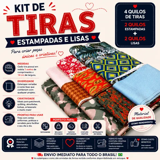 4KG DE TIRAS GRANDES ESTAMPADAS E LISAS PARA TAPETES E COSTURA CRIATIVA | ENVIO IMEDIATO 🔥
