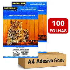 Papel Fotográfico Adesivo 80g A4 Glossy Brilhante à Prova D’Água MASTERPRINT
