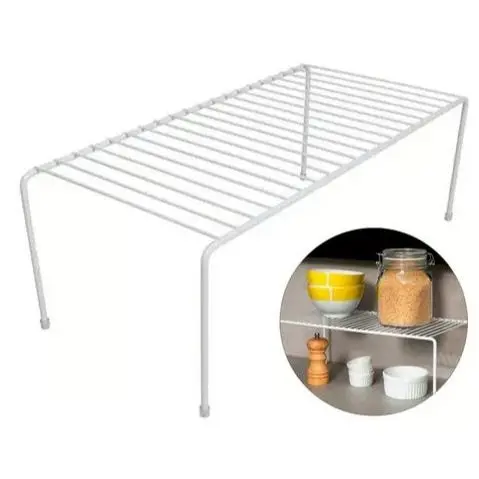 Organizador Armário Cozinha Prateleira RACK Kit 2un 32cm Cor Branco