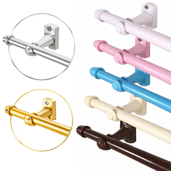 Kit Varão De Cortina Aço Fino 3,00mt Varias Cores 19mm - Aço Ferro
