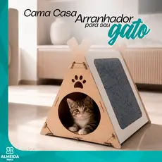 Cama Casa Arranhador de Gato Brinquedo Cabana Toca Conforto Facilidade Montavel