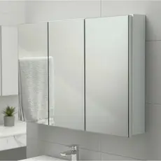 Armário 90cm Aéreo Banheiro Com 3 Portas De Espelho  - 100% MDF - MONTADO