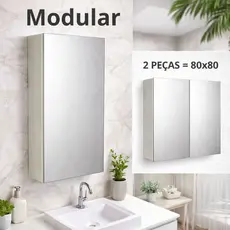2 un. - Aéreo com Espelho 80 Altura X 80 Larg. Modular Grande MDF 15mm  - Montado - 2 PEÇAS DE 40CM