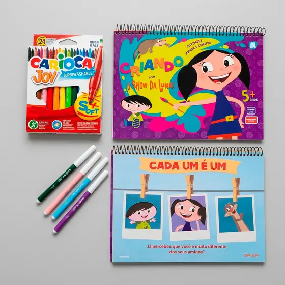 Kit Criativo Show da Luna com Atividades e Canetinhas