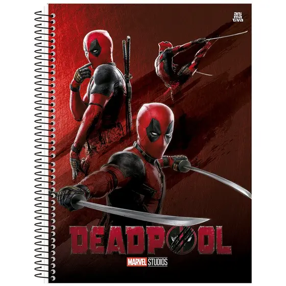 Caderno Deadpool Universitário 10M Espiral Capa Dura 160 Fls