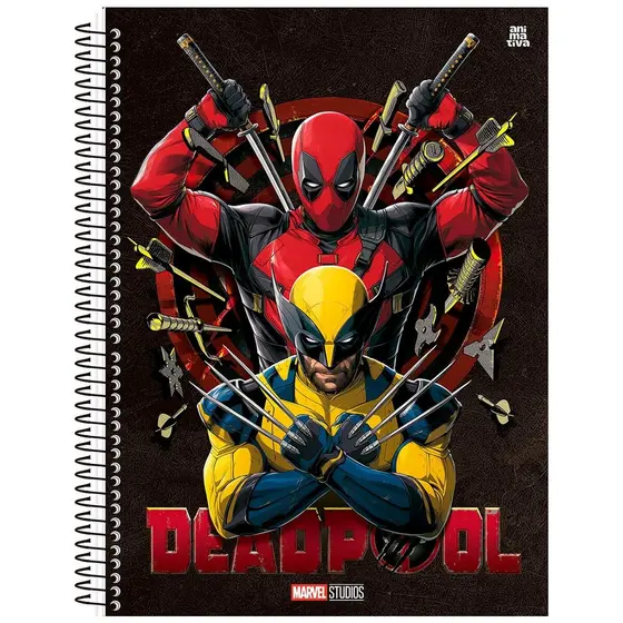 Caderno Deadpool Universitário 1M Espiral Capa Dura 80 Fls