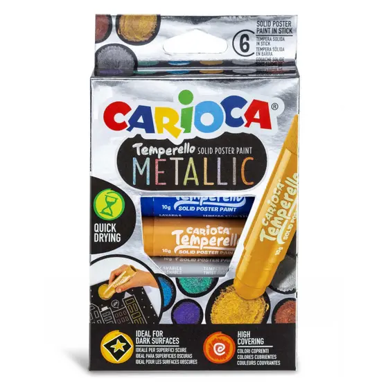 Tinta Guache Metálica 06 Cores Temperello Carioca