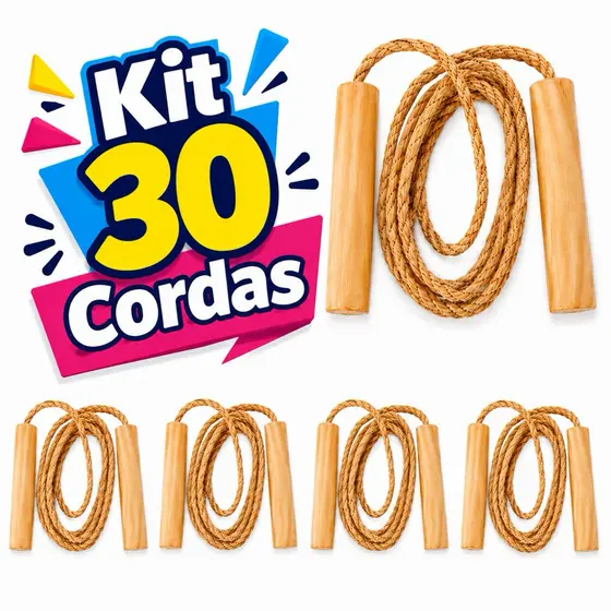 Kit 30-25-20-10 Corda Pular Brinquedo Infantil Prenda 1,60m Exercício Crianças Lembrancinha Festa Junina