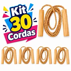 Kit 30-25-20-10 Corda Pular Brinquedo Infantil Prenda 1,60m Exercício Crianças Lembrancinha Festa Junina