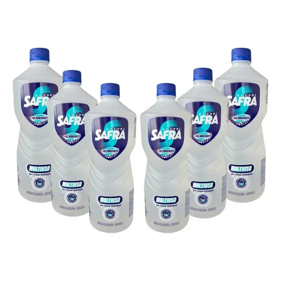 Kit Alcool Líquido Bicarbonato Safra Bactericida Limpeza Higiêne Casa Escritorio Clinica Restaurante