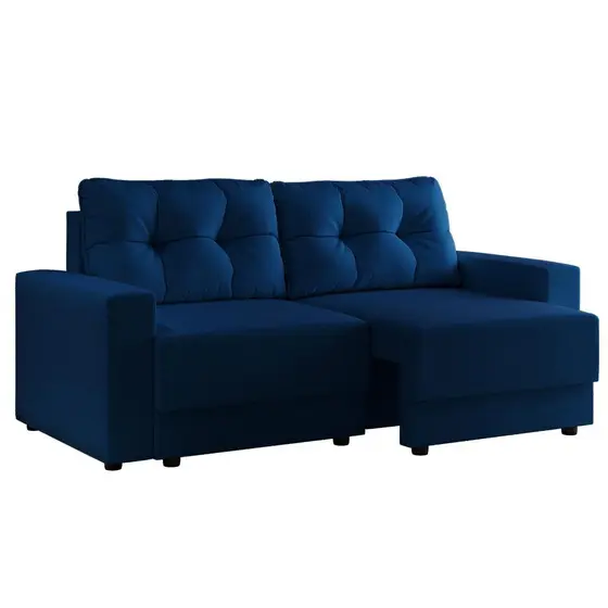 Sofá 3 Lugares Retrátil Lubeck Linho Azul Marinho