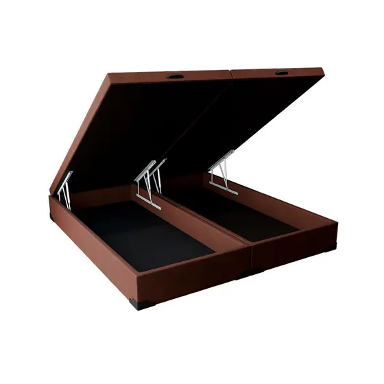Base para Cama Box Queen Martin Premium com Baú Suede (47x158x198) Marrom