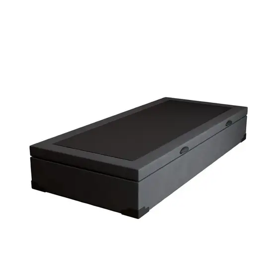 Base para Cama Box Solteiro Martin Premium com Baú Suede (47x88x188) Grafite