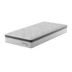 Colchão Solteiro Sigma Molas Ensacadas (22x88x188) Branco e Cinza