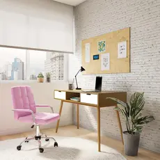 Cadeira de Escritório Secretária Giratória Madium Rosa