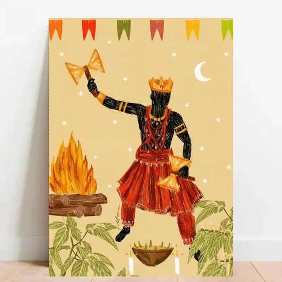 Quadro Placa decorativa Xangô Orixá Umbanda Candomblé Xango é rei 016