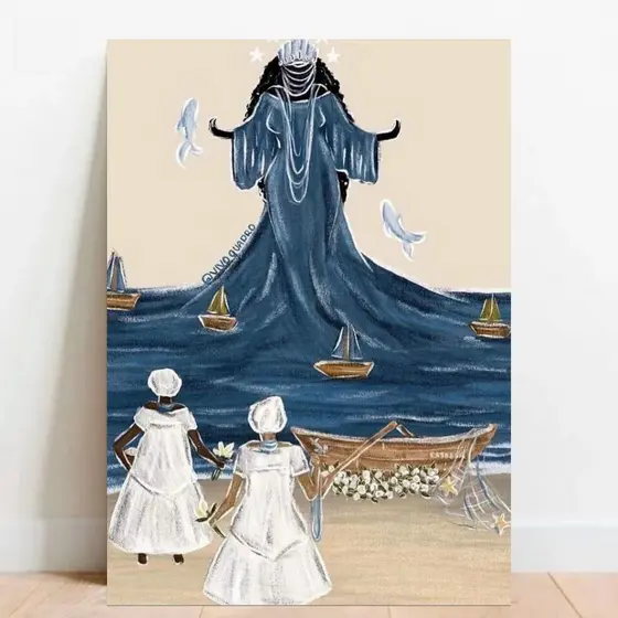 Quadro Placa decorativa Yemanja Iemanja Orixá Umbanda Candomblé rainha do mar 045