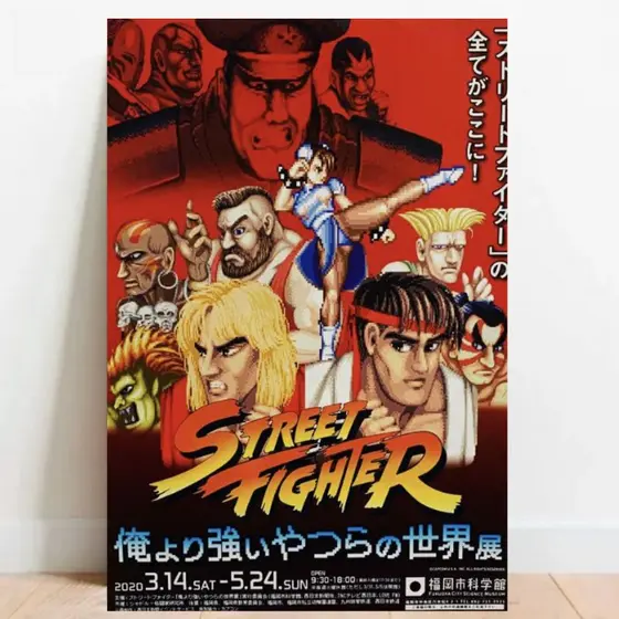 Quadro Placa decorativa Geek Gamer Street Fighter video games Arte Poster A2 016