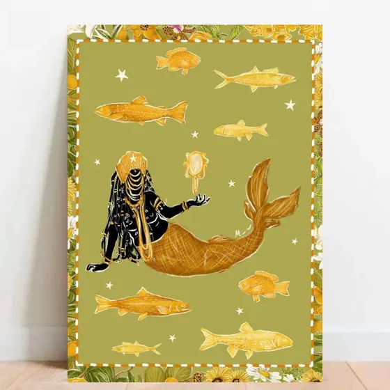 Quadro Placa decorativa Oxum Orixá Umbanda Candomblé Rainha das Águas Doces 020