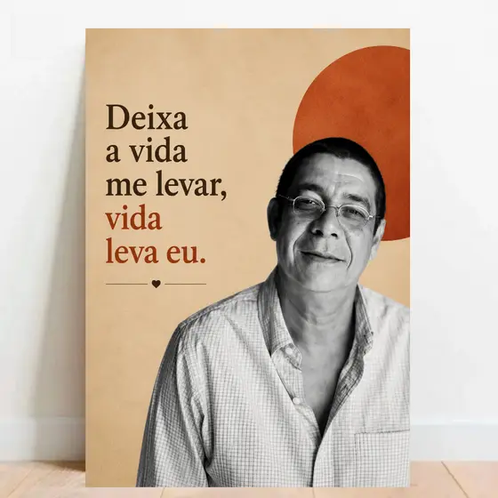 Quadro Placa Decorativa Zeca Pagodinho MPB Samba coleção mpb luarns GeekWorld