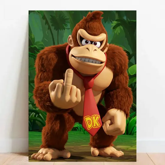 Quadro Decorativa Geek Gamer Donkey Kong Country Super Nintendo Snes 05