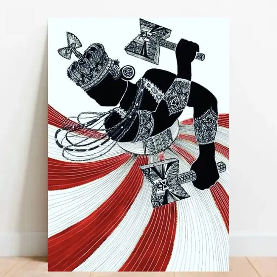 Quadro Placa decorativa Xangô Orixá Umbanda Candomblé Xango é rei 032