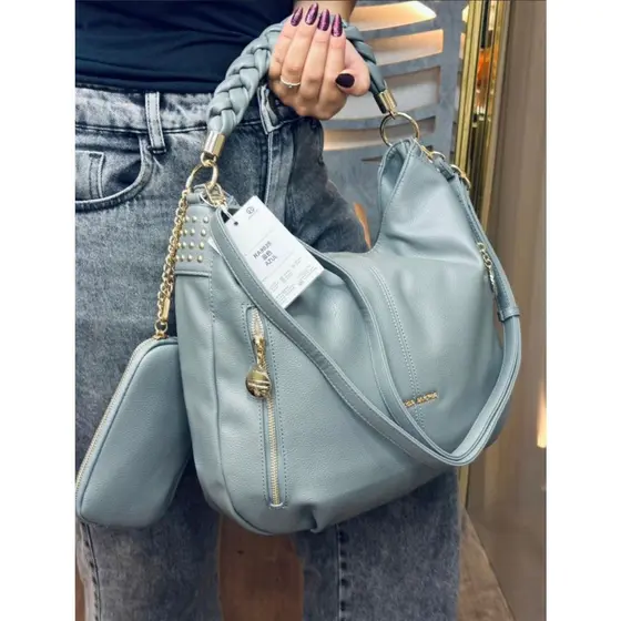 Bolsa Feminina Rosa Amora Alça Trançada de Ombro e Transversal Original Clássica Ideal Dia Dia Resistente