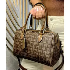 Bolsa Feminina Veryrio Baú Estampada Luxuosa Holograma Alça de Ombro e Transversal