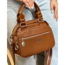 Bolsa Feminina Rosa Amora Duplo Compartimentos Alça de Mão e Transversal Ideal Dia Dia