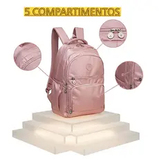 Mochila Escolar Reforçada  Metalizada Feminina Nylon Estilosa Impermeavel Grande -Mochila  Laptop CECES BAG