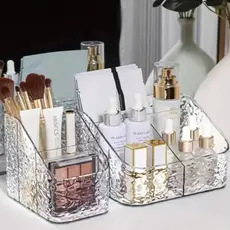 Organizador de Maquiagem em Acrílico Transparente Porta Batom e Cosméticos Multiuso