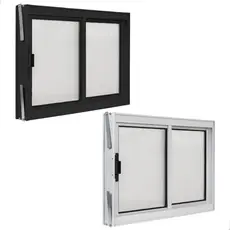 Janela 2 Folhas de Correr De Aluminio e Policarbonato Vitro Para Qualquer Ambiente Várias Medidas