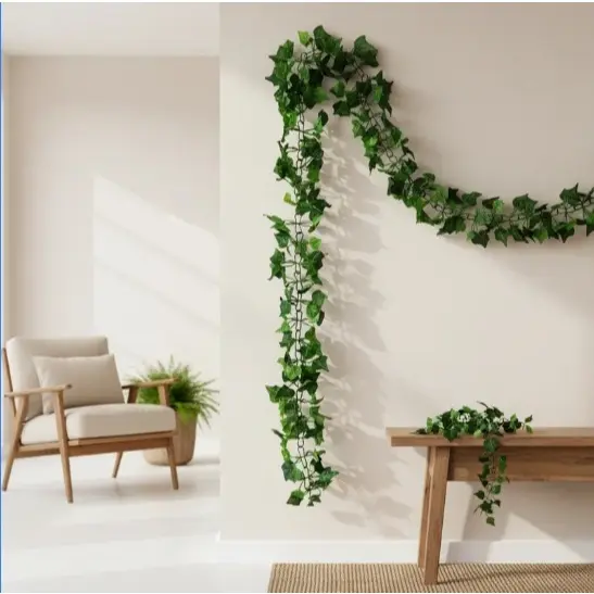 3 Metros Corrente Hera Artificial Trepadeira Folhagem Decoração Jardim
