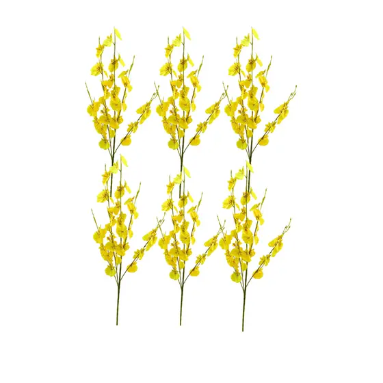 Kit 6 Planta Galho Orquídea Chuva de ouro artificial para arranjos e decoração da sua casa
