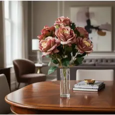 Buquê Rosas 45cm Flores Plantas Artificiais Decoração Festa Casa