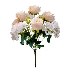 Buquê Rosa Mista Grande 44cm Flores Artificiais Plantas Decoração Casamento