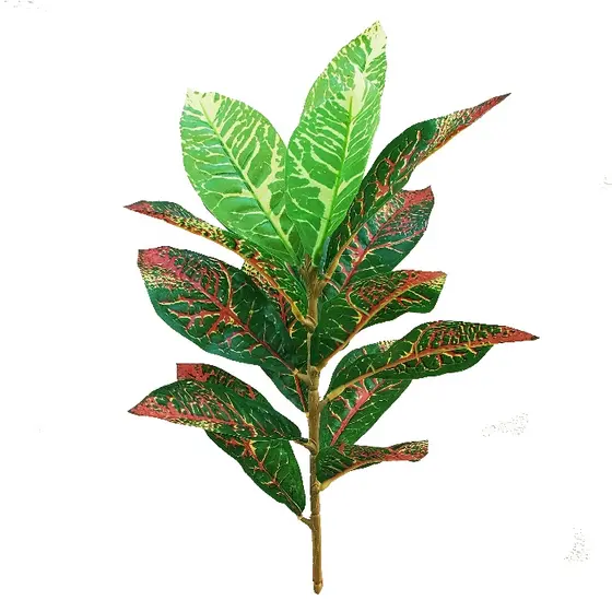 Buquê Folhagem Cróton 35cm Verde Planta Artificial Decoração Sala Jardim