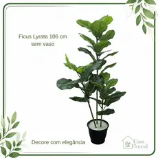 Árvore Ficus Artificial 106cm Toque Real Planta Decorativa Sala Escritório