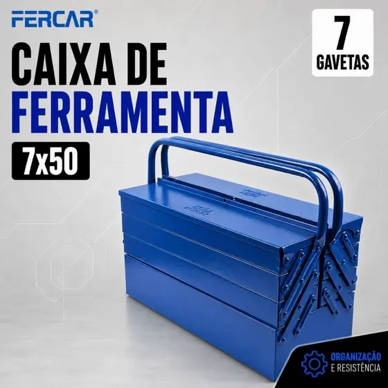 Caixa de Ferramentas Fercar 7 Gavetas 7x50 Aço Reforçado Oferta Envio Rápido