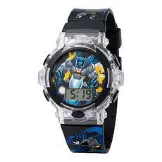 Relógio Digital Infantil Musical Batman Menino DC Super Herói Morcego Pulseira Confortável Aniversário Top